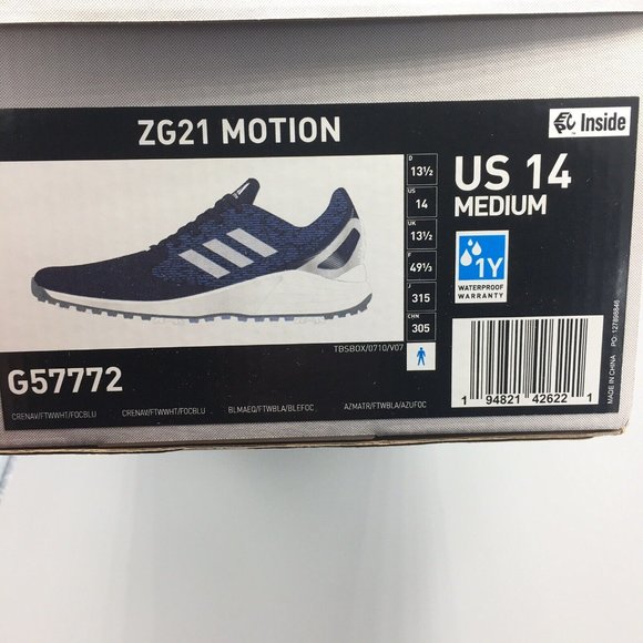 Adidas Mens ZG21 Motion Crew Navy Golf Shoes G57772 Waterproof Size 14 or 15 NEW main image 4